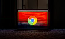 Google Chrome logo on laptop