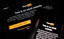 age-restriction warning for pornhub on phone and computer screen