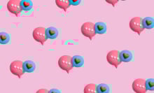pattern with speech bubble with red heart shape 