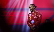 Lewis Hamilton of Great Britain and Scuderia Ferrari looks on