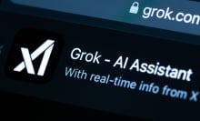 A zoomed-in photo of the Grok AI Assistant desktop page. 