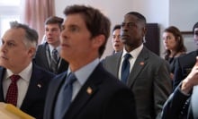 David Aaron Baker, James Marsden, and Sterling K. Brown in "Paradise."