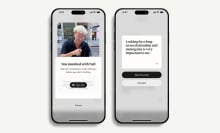 screenshots on Hinge app showing Match Note feature