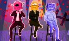 Mobile phone with heart symbol and icons surrounding it with heart symbols for messaging love