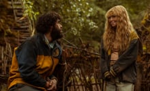 Steven Krueger as Ben Scott and Samantha Hanratty as teen Misty in "Yellowjackets."