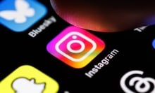 Instagram logo on smartphone.