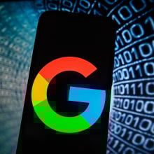 Google logo on mobile device