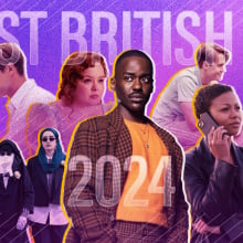 A collage of characters from British TV shows, with the words "Best British TV of 2024" overlaid.