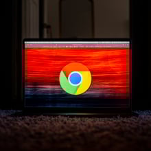 Google Chrome logo on laptop