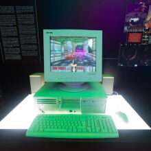 Classic video game Doom on an old desktop computer 