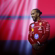 Lewis Hamilton of Great Britain and Scuderia Ferrari looks on