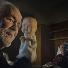 John Lithgow as Dave Crealy, Geoffrey Rush as Stefan Mortensen, and Jenny Pen in James Ashcroft’s "The Rule of Jenny Pen."