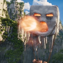 A ghast in "A Minecraft Movie."