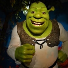 a shrek wax figure