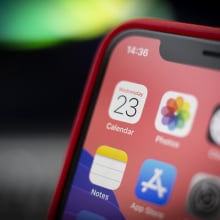 The Calendar application is seen on an iPhone