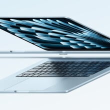 apple macbook air m4 displayed in stylized fashion
