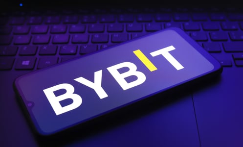 Bybit logo on mobile device