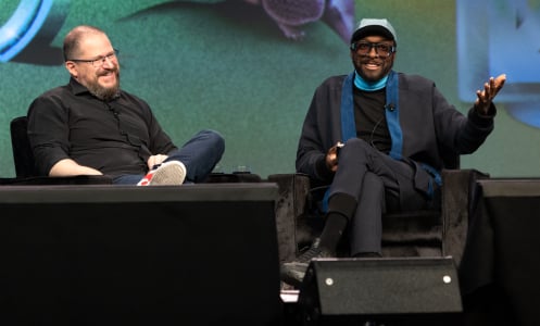 Cristiano Amon, will.i.am at Featured Session "AI is the New UI: Transforming Your Everyday" during SXSW Conference & Festivals at Austin Convention Center on March 11, 2025 in Austin, Texas