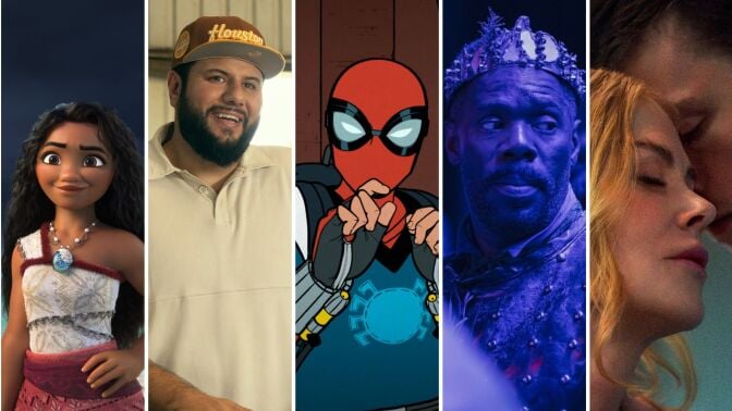 Composite of images from movies and shows that are new to streaming. 