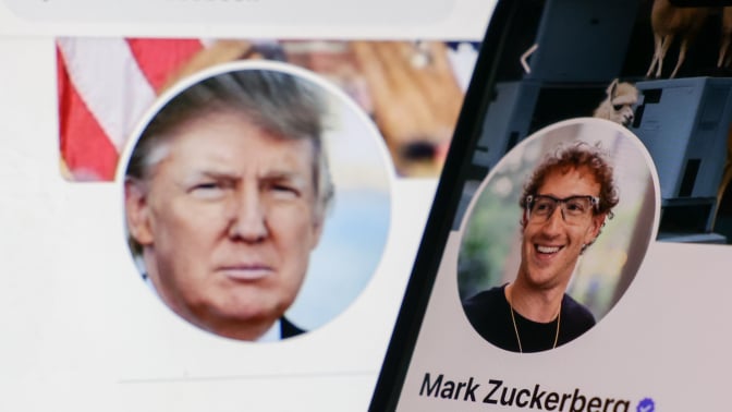 Mark Zuckerberg and Donald Trump on Facebook