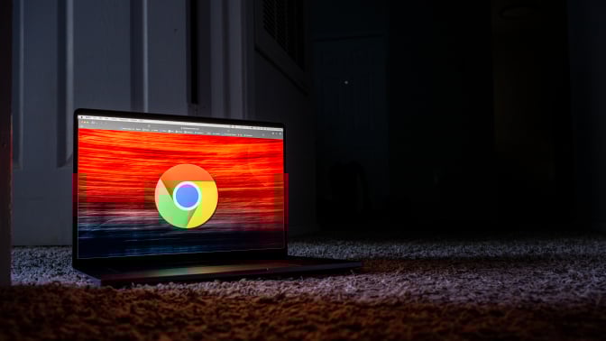 Google Chrome logo on laptop