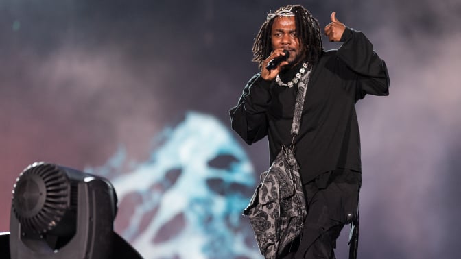 Rapper Kendrick Lamar performs onstage during day three of Rolling Loud Miami 2022