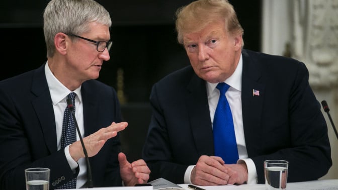 Apple CEO Tim Cook and Donald Trump
