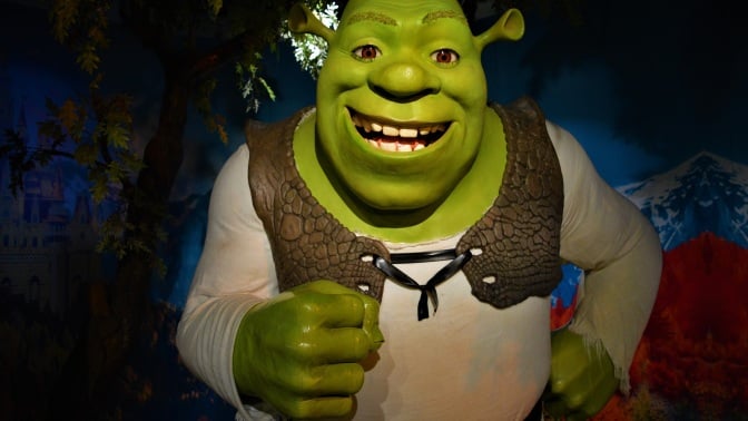 a shrek wax figure