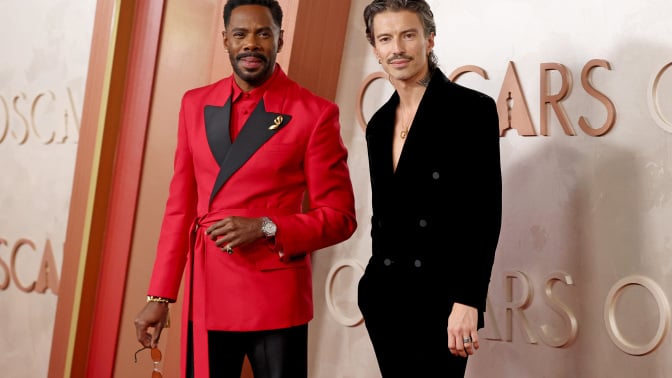 Colman Domingo and his husband at the 2025 Oscars. 