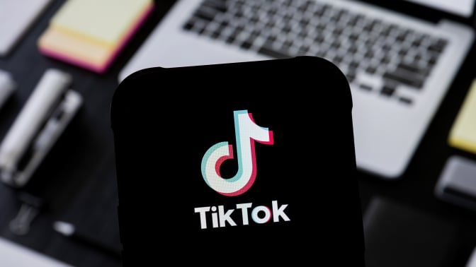 A TikTok logo seen displayed on a smartphone.