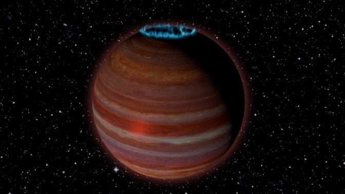 An artist's conception of the free-floating object SIMP 0136.