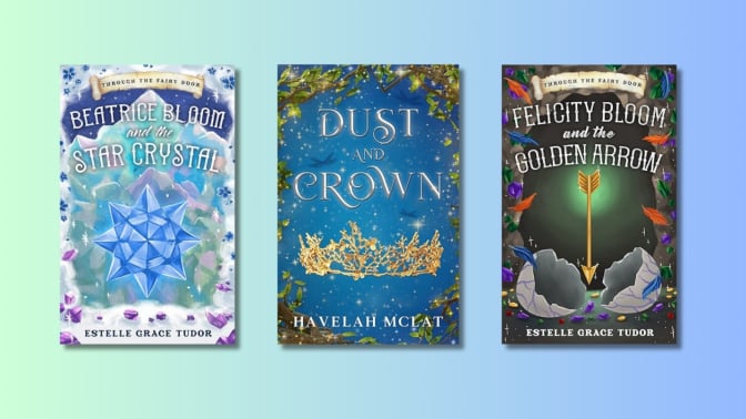 Books covers on gradient background