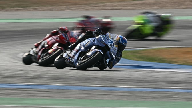 K8 Gresini Racing MotoGP's Spanish rider Alex Marquez rides ahead