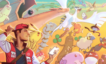 illustration of person with pokemon
