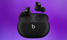 Beats Studio Buds on a purple background