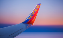 Southwest Airlines Boeing 737 Winglet against Sunset Sky 