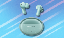 OnePlus Nord Buds 3 Pro on blue abstract background