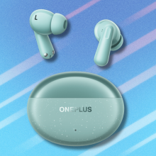 OnePlus Nord Buds 3 Pro on blue abstract background