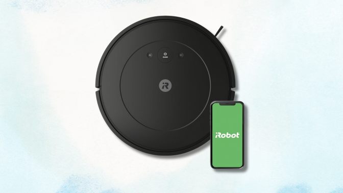 irobot roomba q011 against a light blue background 