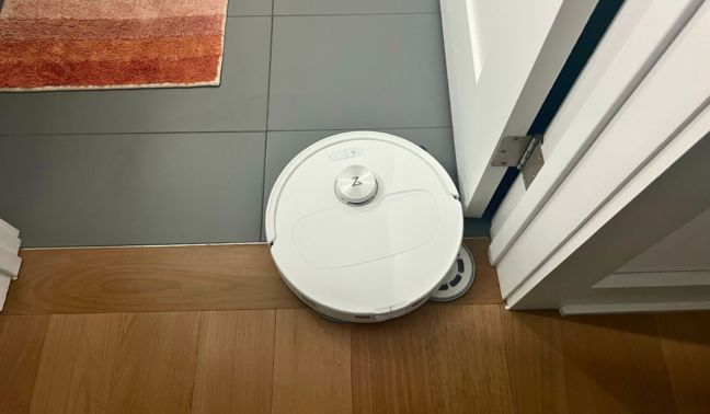 Roborock robot vacuum mopping hardwood and tile